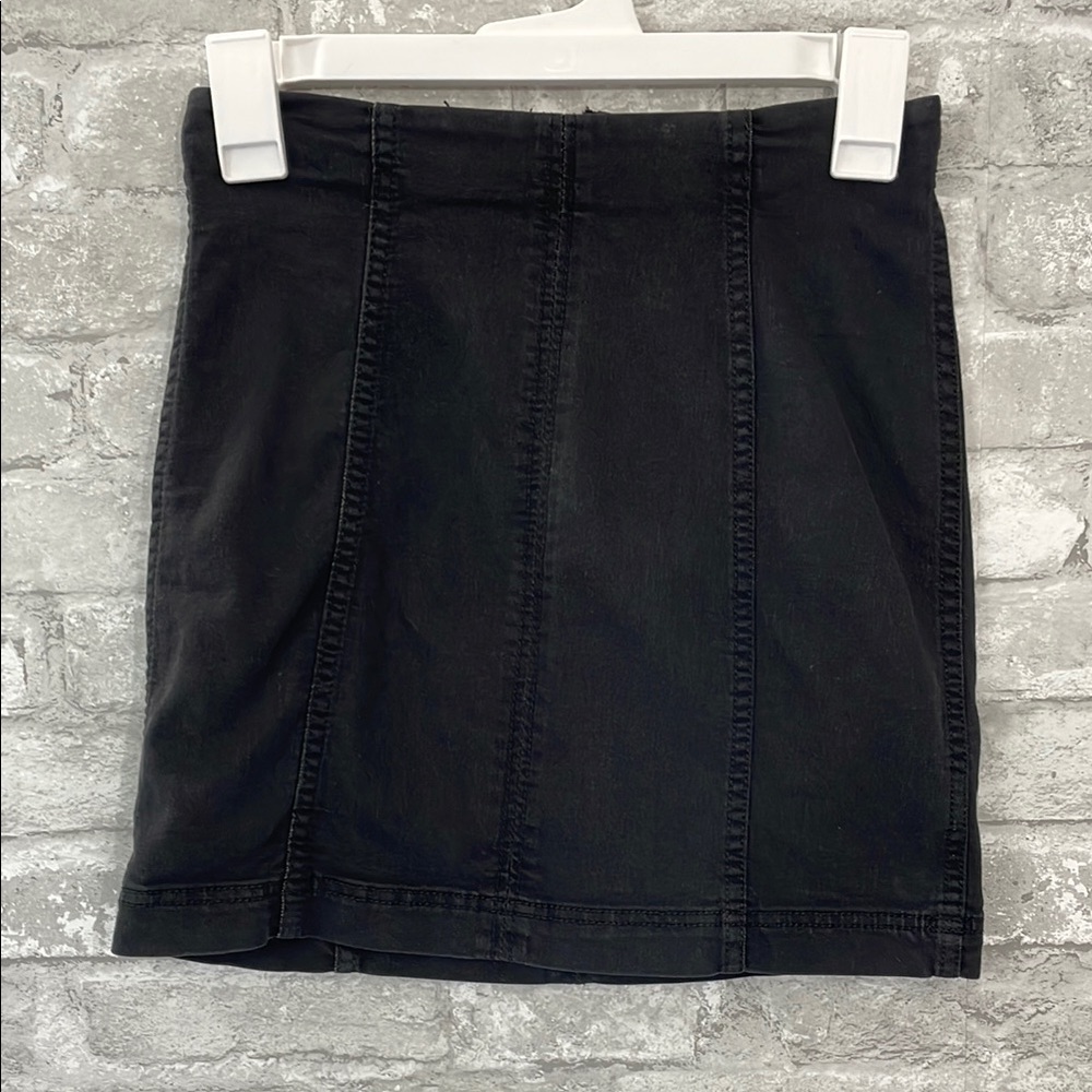 Free People Black Pencil Mini Skirt